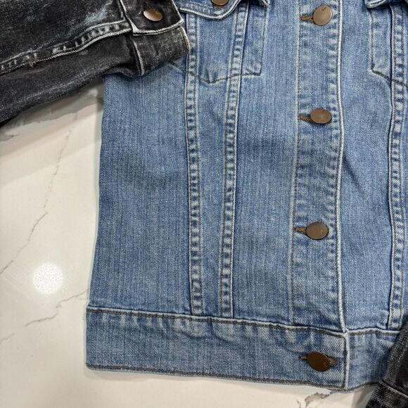 J Brand Jean Jacket Womens Size Medium Blue Black Denim Two Toned - Picture 2 of 9
